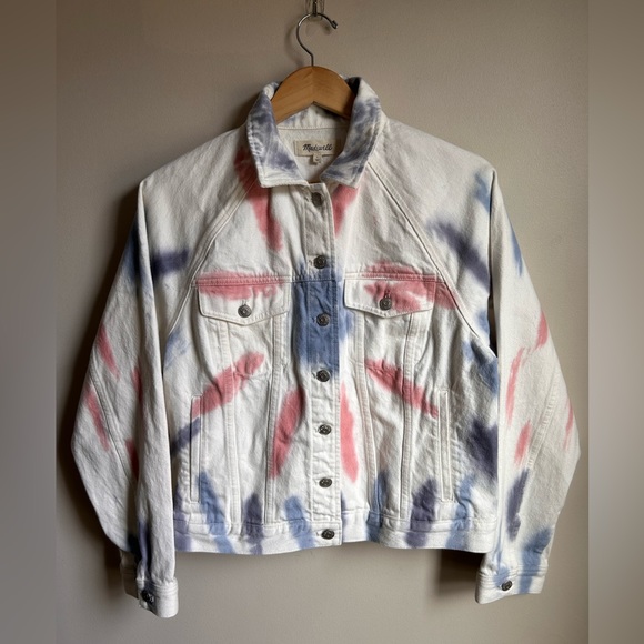 Madewell The Raglan Oversized Jean Jacket: Tie-Dyed Edition size XL - Picture 5 of 12